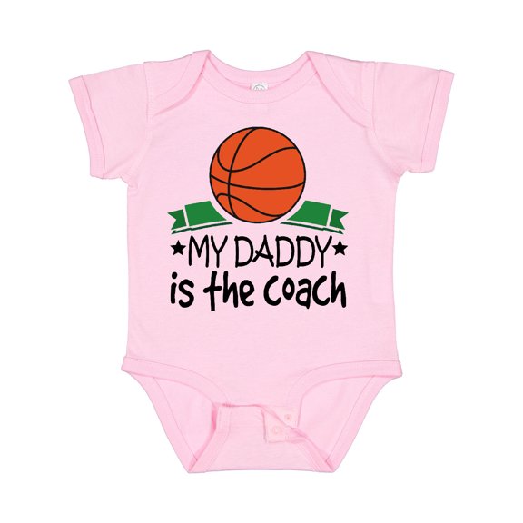 Inktastic Basketball My Daddy is the Coach Boys or Girls Baby Bodysuit