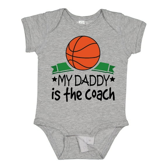 Inktastic Basketball My Daddy is the Coach Boys or Girls Baby Bodysuit