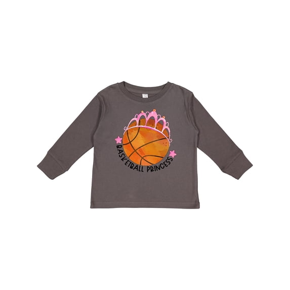 Inktastic Basketball Princess Tiara Girls Long Sleeve Toddler T-Shirt