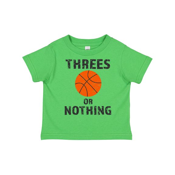 Inktastic Basketball Threes or Nothing Boys or Girls Toddler T-Shirt