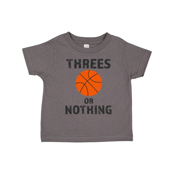Inktastic Basketball Threes or Nothing Boys or Girls Toddler T-Shirt