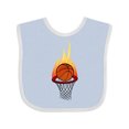 thumbnail image 1 of Inktastic Basketball and Hoop on Fire Boys or Girls Baby Bib, 1 of 4