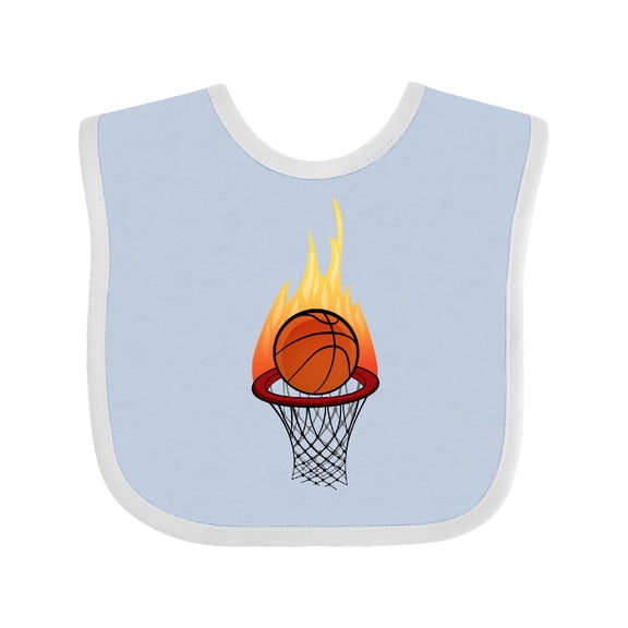 Inktastic Basketball and Hoop on Fire Boys or Girls Baby Bib