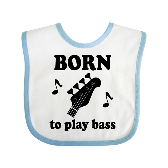 Inktastic Bass Guitar Music Born to Play Bass Boys or Girls Baby Bib