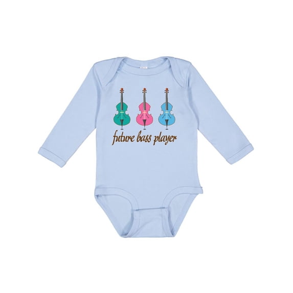 Inktastic Bass Player Kids Future Boys or Girls Long Sleeve Baby Bodysuit