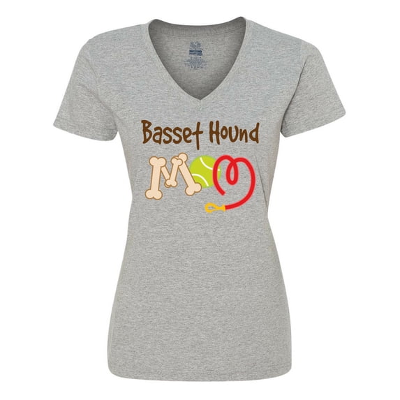 Inktastic Basset Hound Mom Dog Gift Women's V-Neck T-Shirt