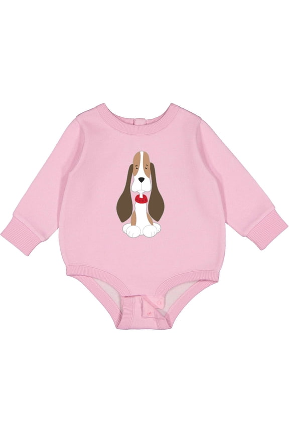 Basset Hound with Floppy Ears Baby Fleece Bodysuit