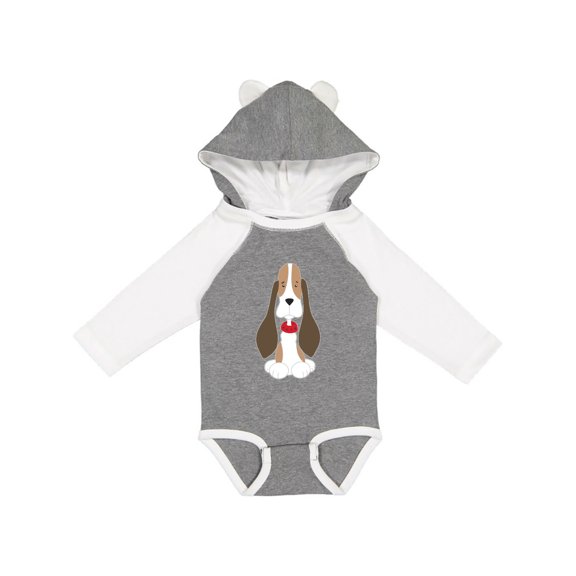 Inktastic Basset Hound with Floppy Ears Boys or Girls Long Sleeve Baby Bodysuit