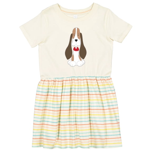 Inktastic Basset Hound with Floppy Ears Girls Toddler Dress