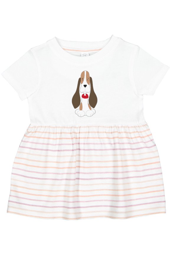 Basset Hound with Floppy Ears Girls Baby Dress