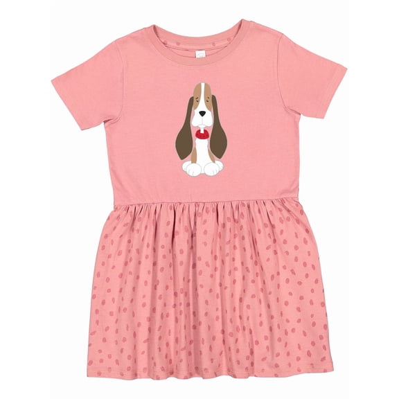 Inktastic Basset Hound with Floppy Ears Girls Toddler Dress