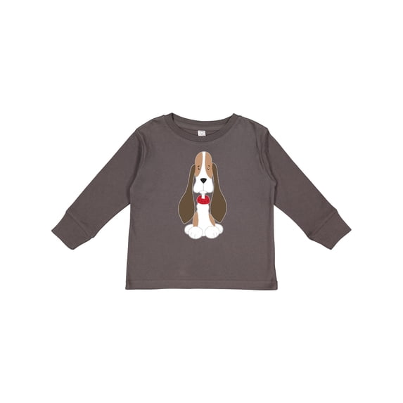 Inktastic Basset Hound with floppy ears Boys or Girls Long Sleeve Toddler T-Shirt