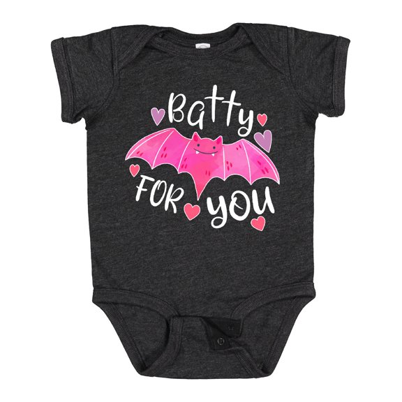 Inktastic Batty for You Pink Valentine Bat Boys or Girls Baby Bodysuit