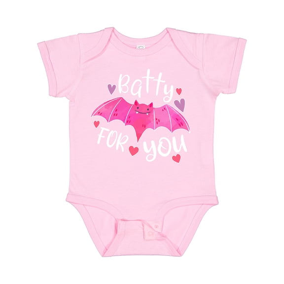 Inktastic Batty for You Pink Valentine Bat Boys or Girls Baby Bodysuit