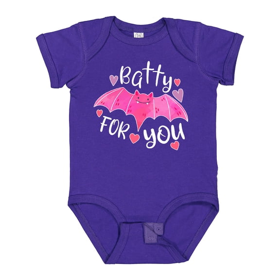Inktastic Batty for You Pink Valentine Bat Boys or Girls Baby Bodysuit