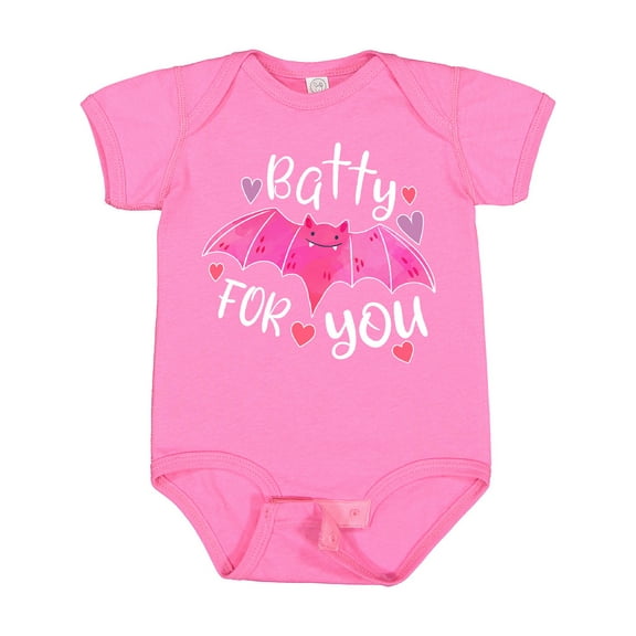 Inktastic Batty for You Pink Valentine Bat Boys or Girls Baby Bodysuit
