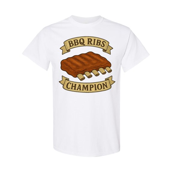 Inktastic Bbq Ribs Champion Retro Graphic T-Shirt