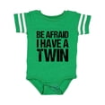 thumbnail image 1 of Inktastic Be Afraid I Have a Twin Boys or Girls Baby Bodysuit, 1 of 5
