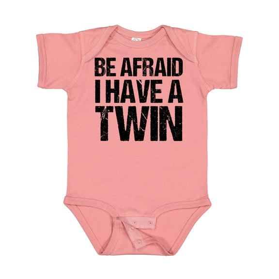 Inktastic Be Afraid I Have a Twin Boys or Girls Baby Bodysuit