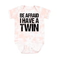 thumbnail image 1 of Inktastic Be Afraid I Have a Twin Boys or Girls Baby Bodysuit, 1 of 5