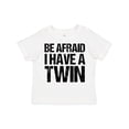 thumbnail image 1 of Inktastic Be Afraid I Have a Twin Boys or Girls Toddler T-Shirt, 1 of 5