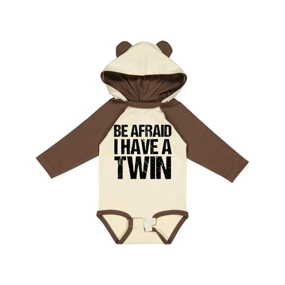Inktastic Be Afraid I have a Twin Boys or Girls Long Sleeve Baby Bodysuit