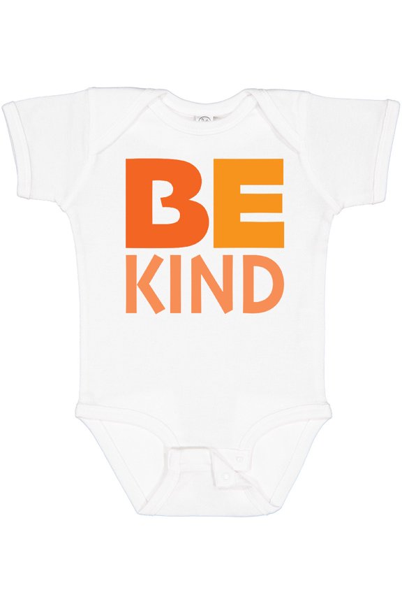 Be Kind Logo In Orange Boys or Girls Baby Bodysuit