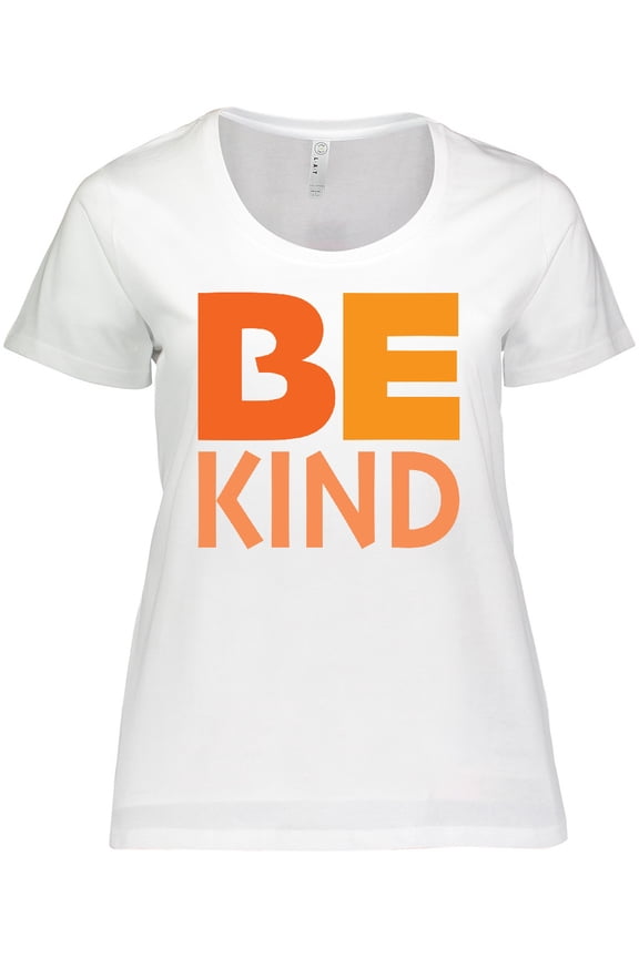 Be Kind Logo In Orange Women's Plus Size T-Shirt