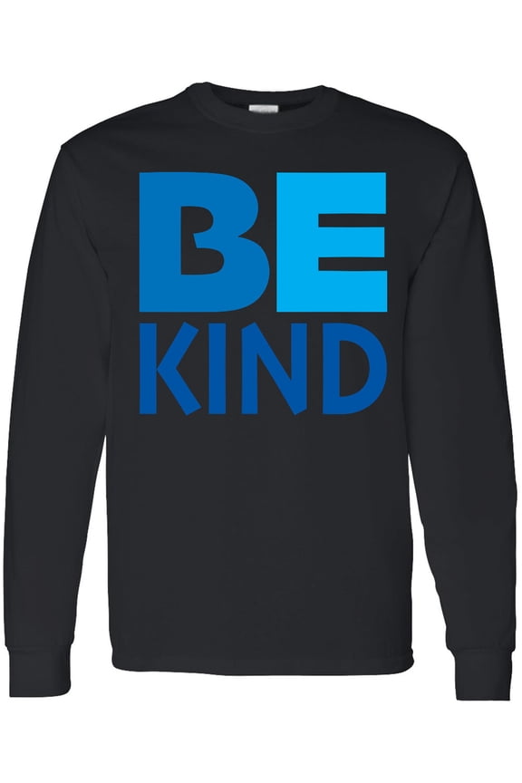 Be Kind Logo in Blue Long Sleeve T-Shirt