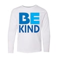 thumbnail image 1 of Inktastic Be Kind Logo in Blue Long Sleeve Youth T-Shirt, 1 of 5