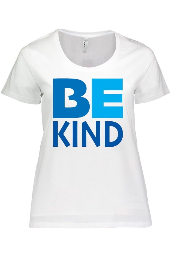 Be Kind Logo in Blue Women's Plus Size T-Shirt
