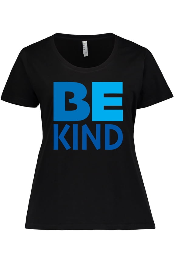 Be Kind Logo in Blue Women's Plus Size T-Shirt
