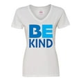 thumbnail image 1 of Inktastic Be Kind Logo in Blue Women's V-Neck T-Shirt, 1 of 5