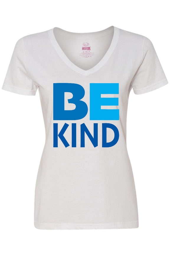 Be Kind Logo in Blue Women's V-Neck T-Shirt