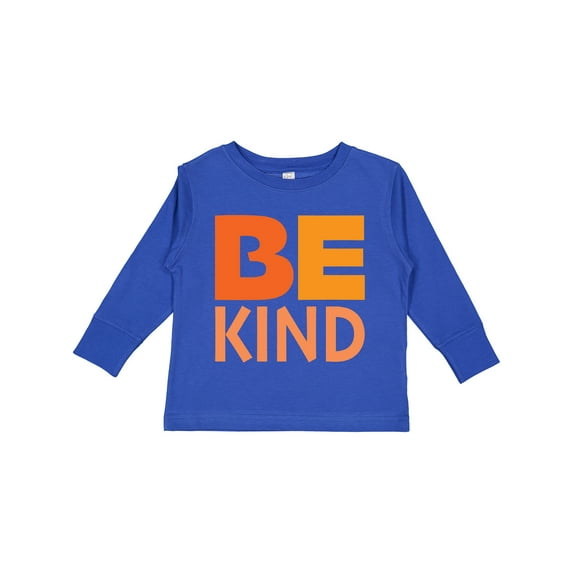 Inktastic Be Kind Logo in Orange Boys or Girls Long Sleeve Toddler T-Shirt