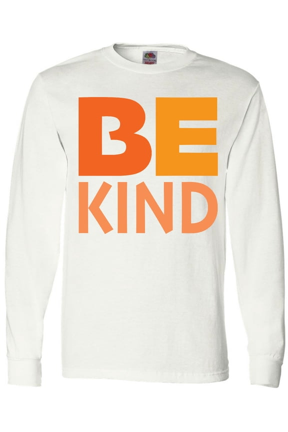 Be Kind Logo in Orange Long Sleeve T-Shirt