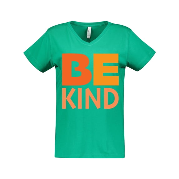Inktastic Be Kind Logo in Orange Women's V-Neck T-Shirt