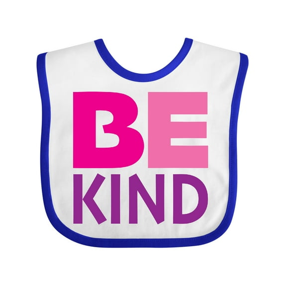 Inktastic Be Kind Logo in Pink and Purple Boys or Girls Baby Bib
