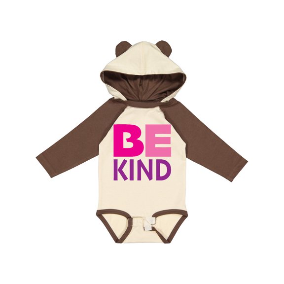 Inktastic Be Kind Logo in Pink and Purple Boys or Girls Long Sleeve Baby Bodysuit