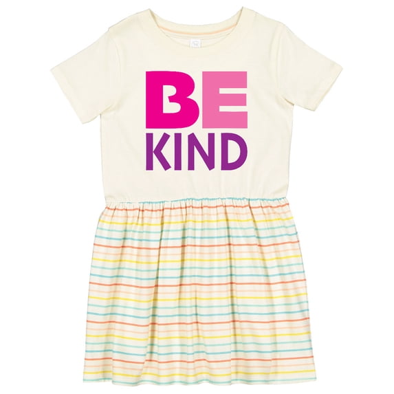 Inktastic Be Kind Logo in Pink and Purple Girls Toddler Dress