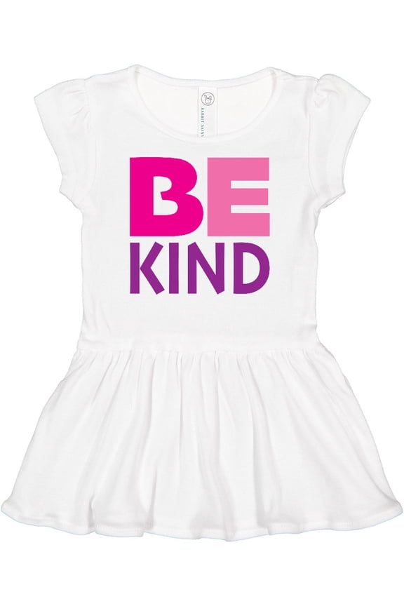 Be Kind Logo in Pink and Purple Girls Baby Dress