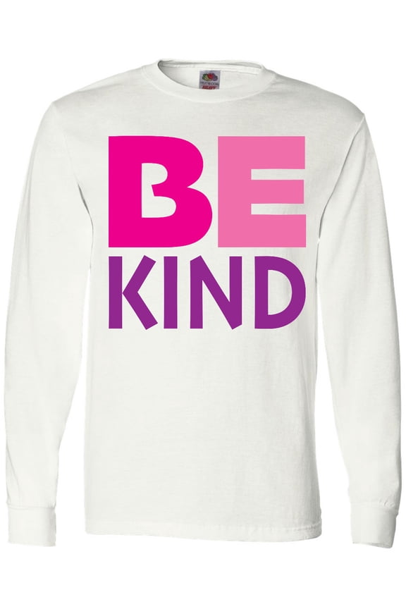 Be Kind Logo in Pink and Purple Long Sleeve T-Shirt