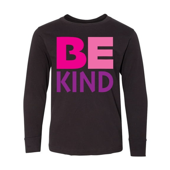 Inktastic Be Kind Logo in Pink and Purple Long Sleeve Youth T-Shirt