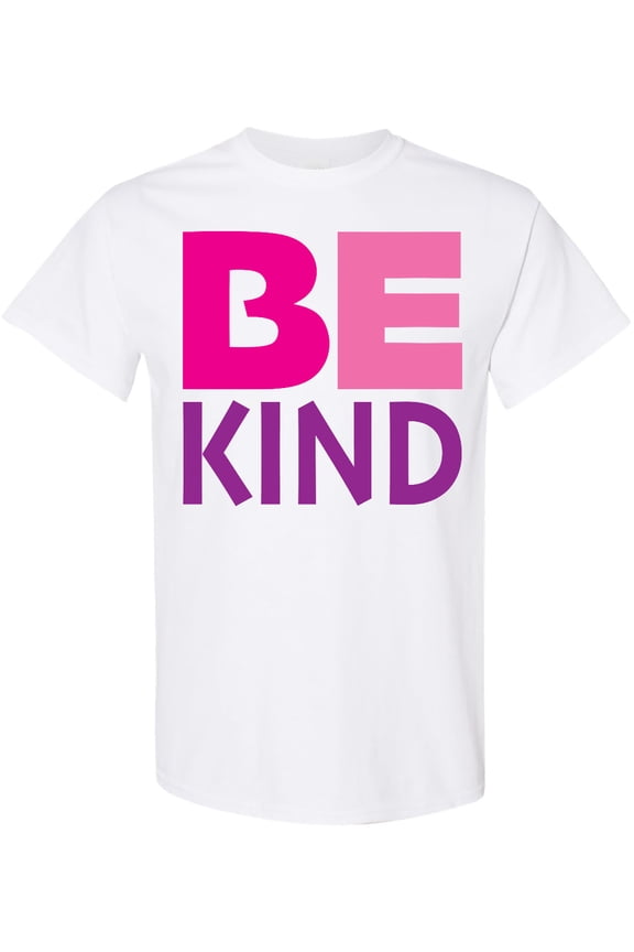 Be Kind Logo in Pink and Purple T-Shirt