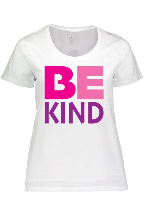 Be Kind Logo in Pink and Purple Women's Plus Size T-Shirt