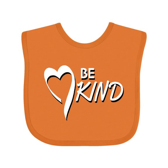 Inktastic Be Kind with Heart Ribbon in White Text Boys or Girls Baby Bib