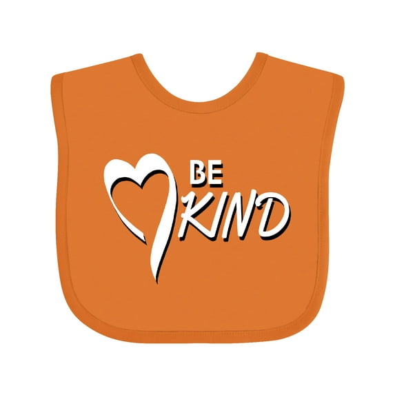 Inktastic Be Kind with Heart Ribbon in White Text Boys or Girls Baby Bib