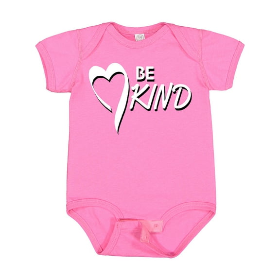 Inktastic Be Kind with Heart Ribbon in White Text Boys or Girls Baby Bodysuit