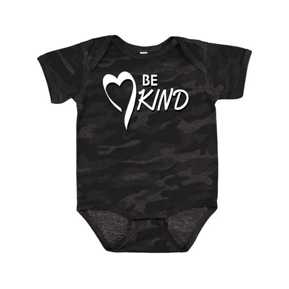 Inktastic Be Kind with Heart Ribbon in White Text Boys or Girls Baby Bodysuit