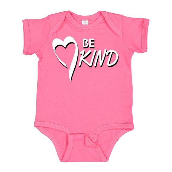 Inktastic Be Kind with Heart Ribbon in White Text Boys or Girls Baby Bodysuit